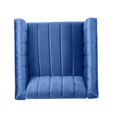 Contemporary Channel Stitch Velvet Club Chair - NH067213