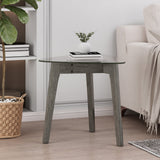 Mid-Century Modern End Table with Glass Top - NH329313