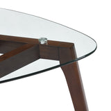 Mid-Century Modern End Table with Glass Top - NH329313