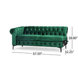 Contemporary Velvet 3 Seater Sectional Sofa with Chaise Lounge - NH621213