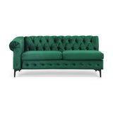 Contemporary Velvet 3 Seater Sectional Sofa with Chaise Lounge - NH621213