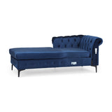 Contemporary Velvet 3 Seater Sectional Sofa with Chaise Lounge - NH621213