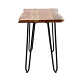 Handcrafted Modern Industrial Acacia Wood Dining Bench with Hairpin Legs - NH906313