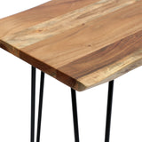 Handcrafted Modern Industrial Acacia Wood Dining Bench with Hairpin Legs - NH906313