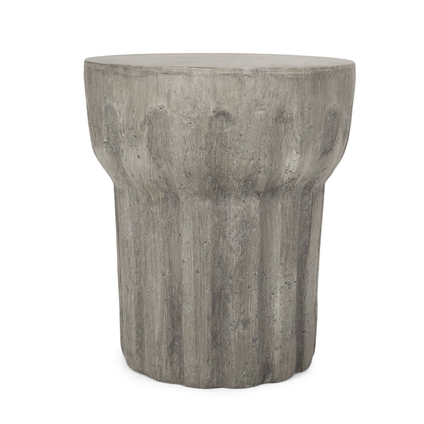 Outdoor Contemporary Lightweight Concrete Accent Side Table - NH377213