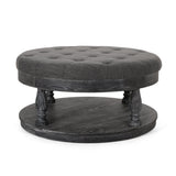 Contemporary Upholstered Round Ottoman - NH799213