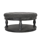 Contemporary Upholstered Round Ottoman - NH799213