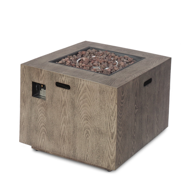 Cube Wood Finish Propane Fire Pit - NH728213