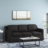 Contemporary Fabric 3 Seater Sofa with Skirt - NH749413