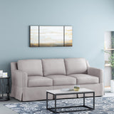 Contemporary Fabric 3 Seater Sofa with Skirt - NH749413