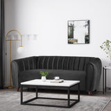 Modern Glam Velvet Channel Stitch 3 Seater Sofa - NH768413