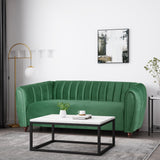 Modern Glam Velvet Channel Stitch 3 Seater Sofa - NH768413