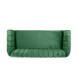 Modern Glam Velvet Channel Stitch 3 Seater Sofa - NH768413