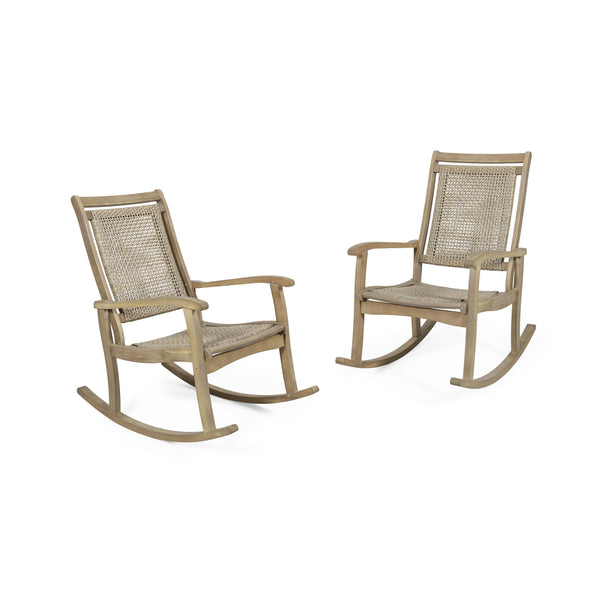 Outdoor Rustic Wicker Rocking Chairs (Set of 2) - NH531313