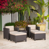 Outdoor 13 Pc Wicker Patio Set w/ Water Resistant Cushions - NH764003