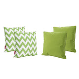 Outdoor Striped Water Resistant Square Throw Pillows - Set of 4 - NH599203