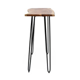 Handcrafted Modern Industrial Acacia Wood Console Table with Hairpin Legs - NH016313