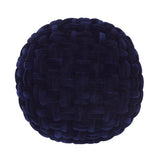 Modern Glam Handcrafted Cable Weave Velvet Round Pouf - NH714413