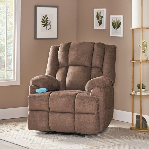 Contemporary Pillow Tufted Massage Recliner - NH481413