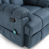 Contemporary Pillow Tufted Massage Recliner - NH481413