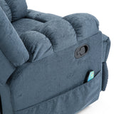 Contemporary Pillow Tufted Massage Recliner - NH481413