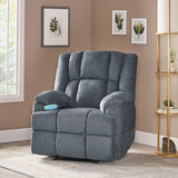 Contemporary Pillow Tufted Massage Recliner - NH481413