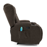 Contemporary Pillow Tufted Massage Recliner - NH091413