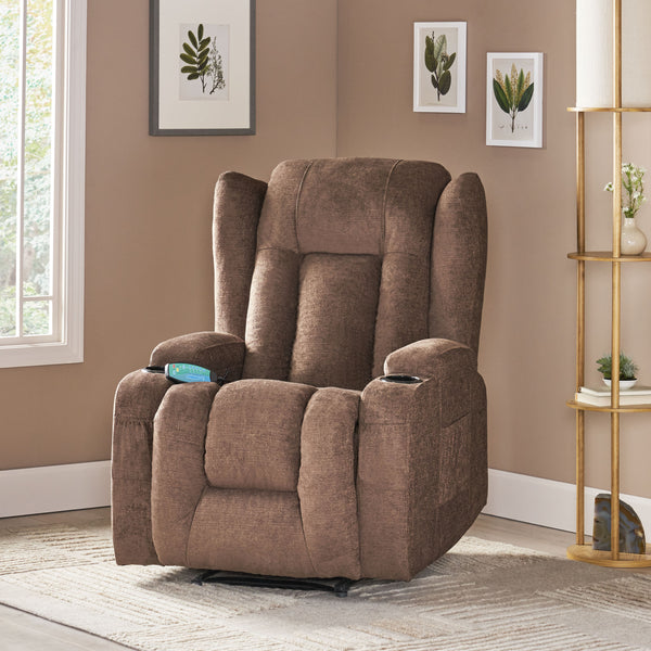 Contemporary Pillow Tufted Massage Recliner - NH091413