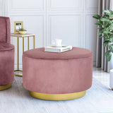 Modern Glam Velvet Swivel Ottoman - NH238413