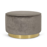 Modern Glam Velvet Swivel Ottoman - NH238413