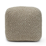 Boho Handcrafted Tufted Fabric Cube Pouf - NH202513