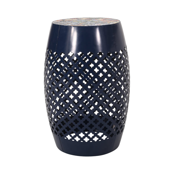 Lace Cut Side Table with Tile Top - NH750313