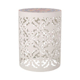 Outdoor Lace Cut Side Table with Tile Top - NH060313