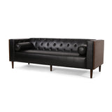 Contemporary Tufted Deep Seated Sofa with Accent Pillows - NH253313