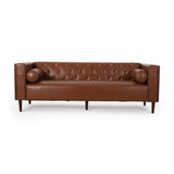 Contemporary Tufted Deep Seated Sofa with Accent Pillows - NH253313