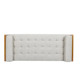 Mid-Century Modern Tufted Double End Chaise Lounge with Bolster Pillows - NH227413