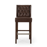 Contemporary Wingback Faux Leather Barstools (Set of 2) - NH362313