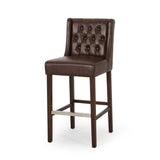 Contemporary Wingback Faux Leather Barstools (Set of 2) - NH362313