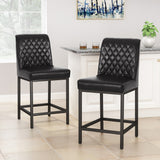 Contemporary Diamond Stitch Counter Stools, Set of 2 - NH724413