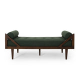 Contemporary Tufted Chaise Lounge with Rolled Accent Pillows - NH353413