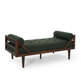 Contemporary Tufted Chaise Lounge with Rolled Accent Pillows - NH353413