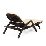 Outdoor Faux Wicker Chaise Lounge with Cushion - NH912313