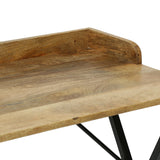 Modern Industrial Handcrafted Mango Wood Tray Top Desk, Natural and Black - NH264413