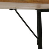 Modern Industrial Handcrafted Mango Wood Desk, Honey Brown and Black - NH564413