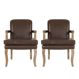 Tim French Country Dining Arm Chair with Nailhead Trim, Set of 2