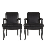 Tim French Country Dining Arm Chair with Nailhead Trim, Set of 2