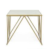 Modern Glam Handcrafted Marble Top Coffee Table - NH037413