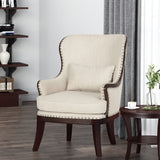 Contemporary Upholstered Accent Chair with Nailhead Trim - NH375513