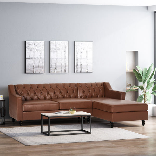 Contemporary Tufted Chaise Sectional - NH430513