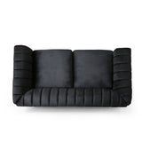 Modern Glam Channel Stitch Loveseat with Nailhead Trim - NH575413